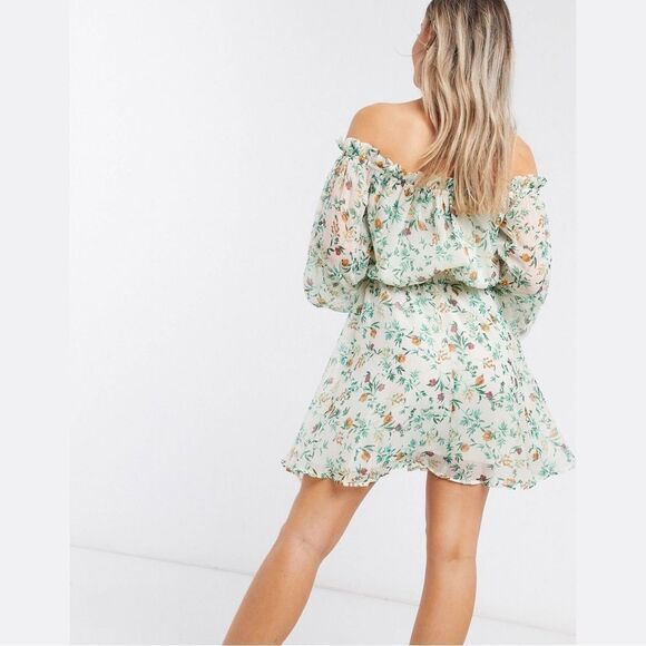 ✨ HP✨ASOS DESIGN off shoulder mini dress in ditsy floral print✨ - Picture 5 of 6